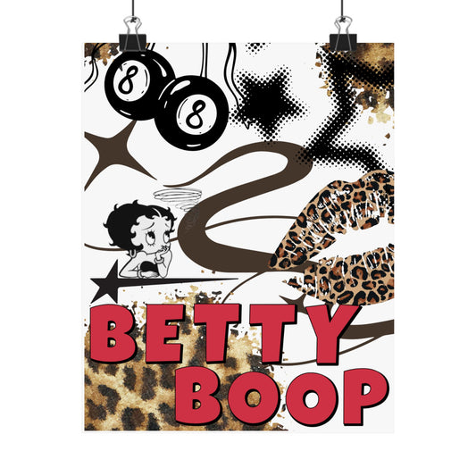 Betty Boop Wall Art, Retro Chic Decor, Matte Vertical Posters, Vintage Home Decoration, Betty Boop Gift For Fans